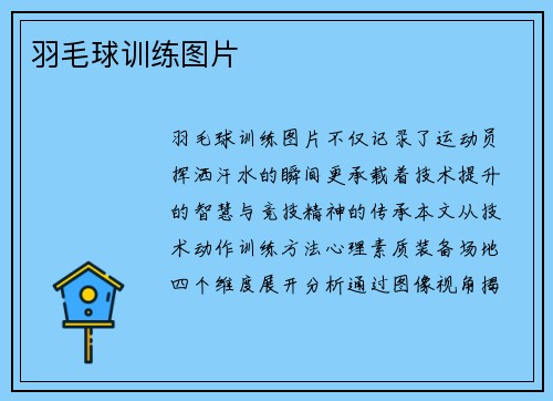 羽毛球训练图片